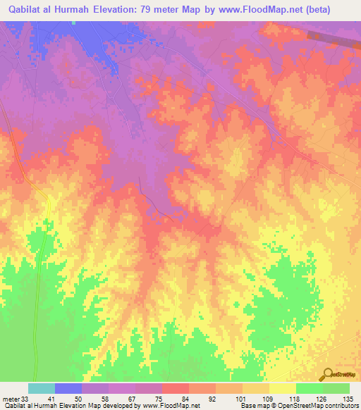 Qabilat al Hurmah,Libya Elevation Map