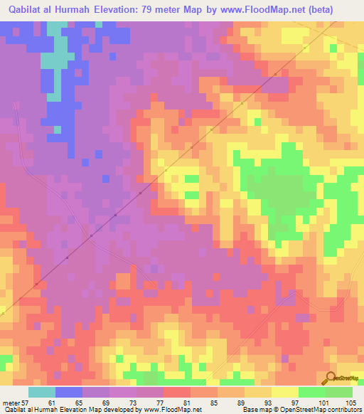 Qabilat al Hurmah,Libya Elevation Map