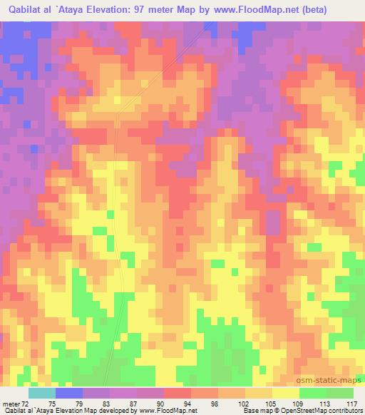 Qabilat al `Ataya,Libya Elevation Map