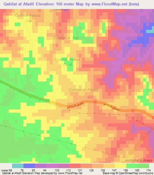 Qabilat al Afadil,Libya Elevation Map