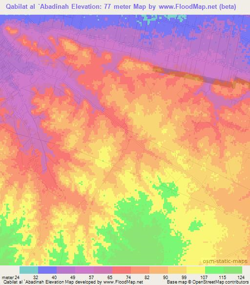 Qabilat al `Abadinah,Libya Elevation Map