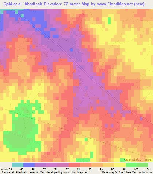 Qabilat al `Abadinah,Libya Elevation Map