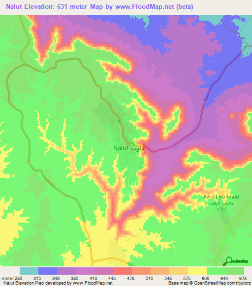 Nalut,Libya Elevation Map