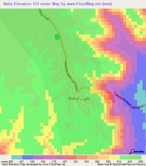 Nalut,Libya Elevation Map