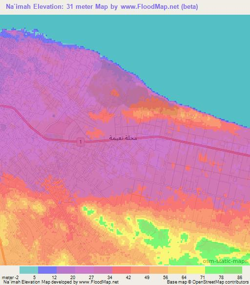 Na`imah,Libya Elevation Map