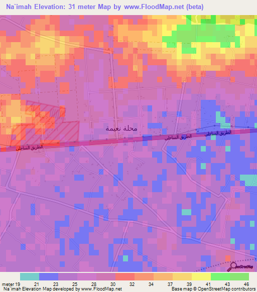 Na`imah,Libya Elevation Map
