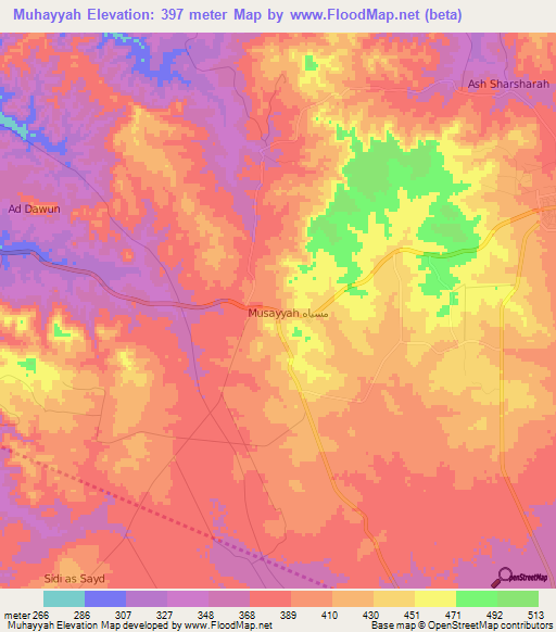 Muhayyah,Libya Elevation Map