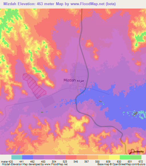 Mizdah,Libya Elevation Map