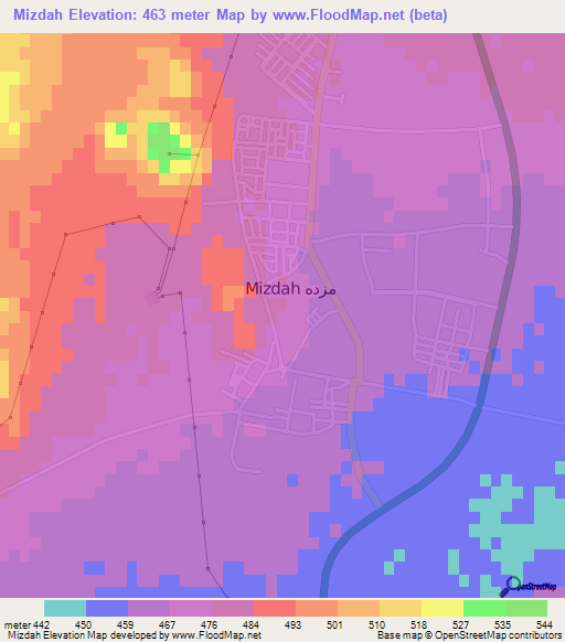 Mizdah,Libya Elevation Map