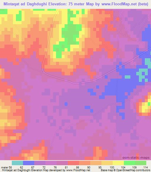 Mintaqat ad Daghdughi,Libya Elevation Map