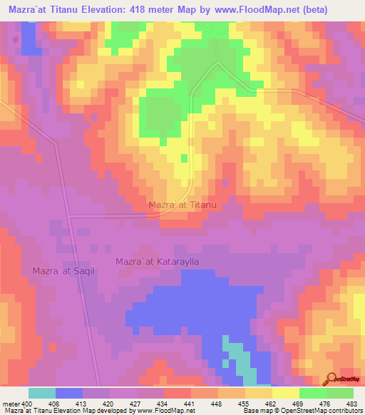 Mazra`at Titanu,Libya Elevation Map