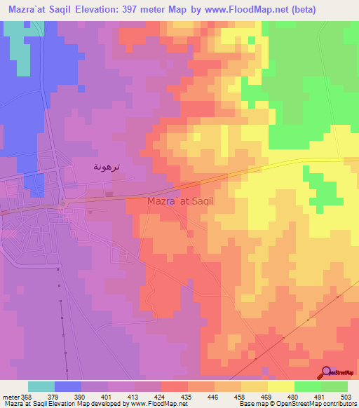 Mazra`at Saqil,Libya Elevation Map