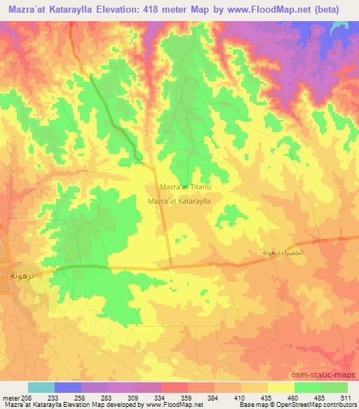 Mazra`at Kataraylla,Libya Elevation Map