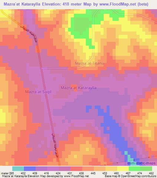 Mazra`at Kataraylla,Libya Elevation Map