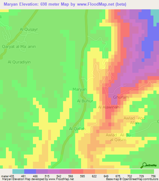 Maryan,Libya Elevation Map