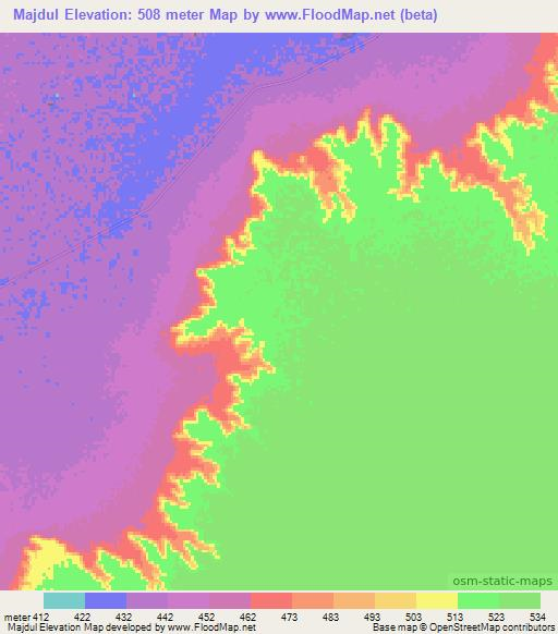 Majdul,Libya Elevation Map