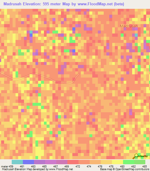 Madrusah,Libya Elevation Map