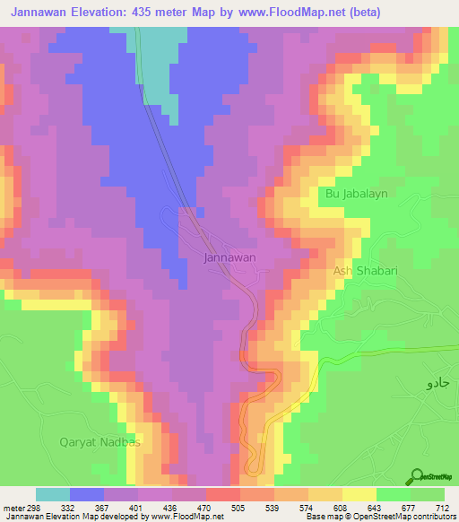 Jannawan,Libya Elevation Map