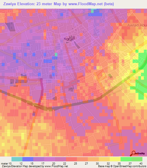 Zawiya,Libya Elevation Map