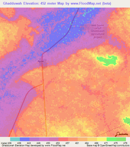 Ghadduwah,Libya Elevation Map