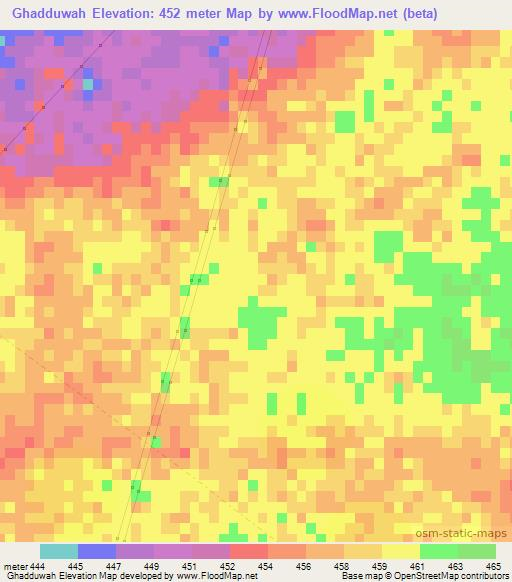 Ghadduwah,Libya Elevation Map