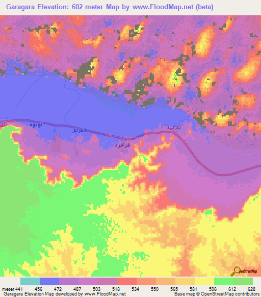 Garagara,Libya Elevation Map