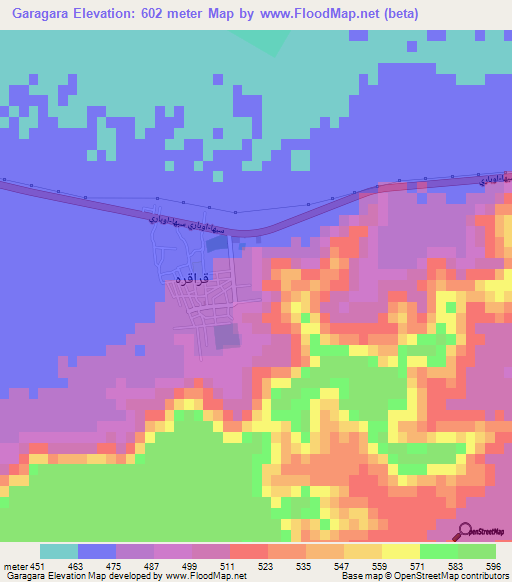 Garagara,Libya Elevation Map