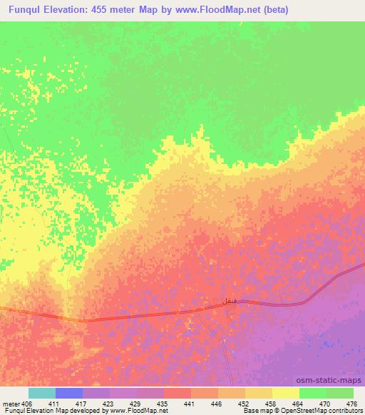 Funqul,Libya Elevation Map