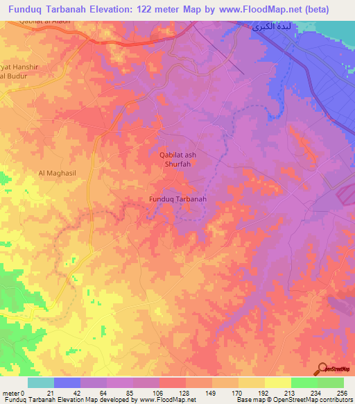 Funduq Tarbanah,Libya Elevation Map