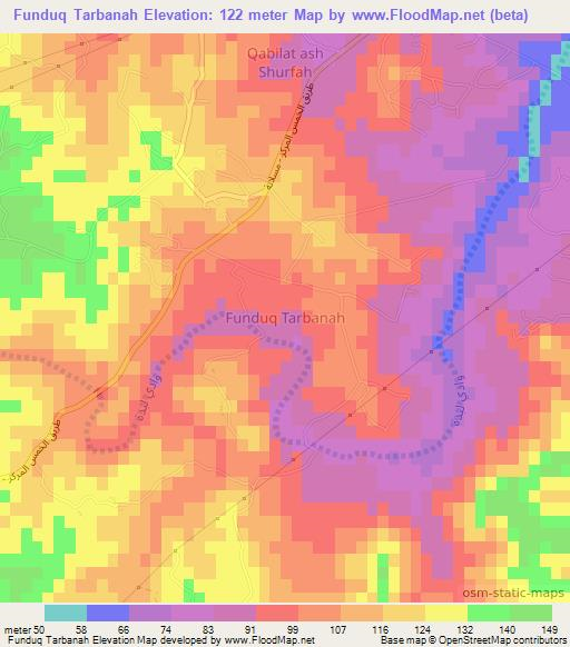 Funduq Tarbanah,Libya Elevation Map