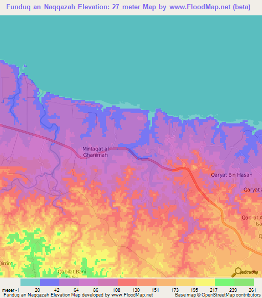 Funduq an Naqqazah,Libya Elevation Map