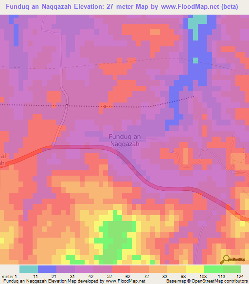 Funduq an Naqqazah,Libya Elevation Map