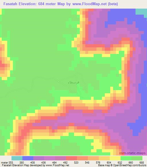 Fasatah,Libya Elevation Map