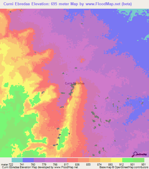 Curni Ebredaa,Libya Elevation Map