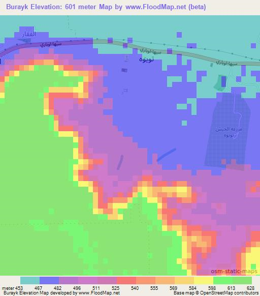 Burayk,Libya Elevation Map