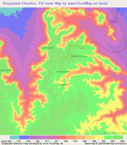 Buqayqilah,Libya Elevation Map