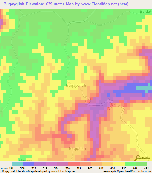 Buqayqilah,Libya Elevation Map