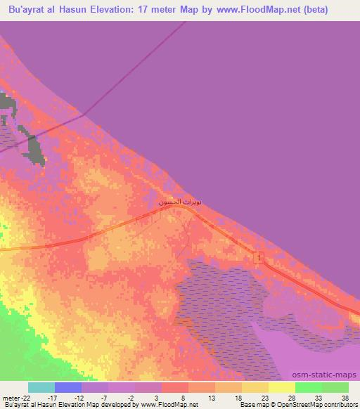 Bu'ayrat al Hasun,Libya Elevation Map