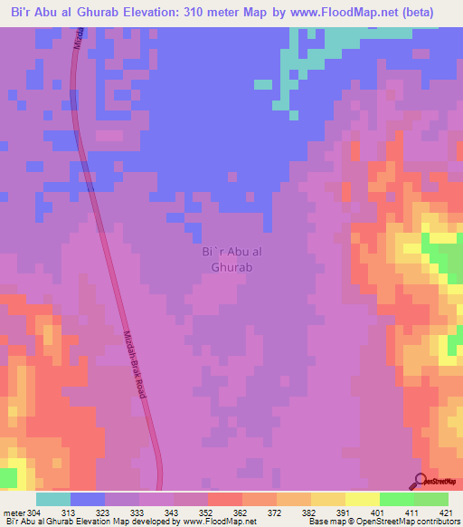 Bi'r Abu al Ghurab,Libya Elevation Map