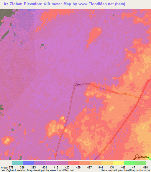 Az Zighan,Libya Elevation Map