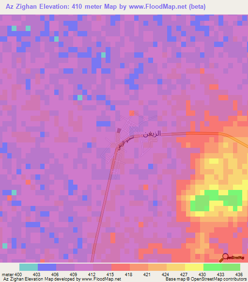 Az Zighan,Libya Elevation Map