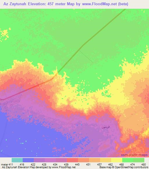 Az Zaytunah,Libya Elevation Map