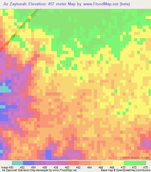 Az Zaytunah,Libya Elevation Map