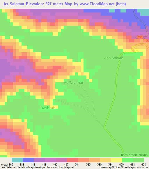 As Salamat,Libya Elevation Map