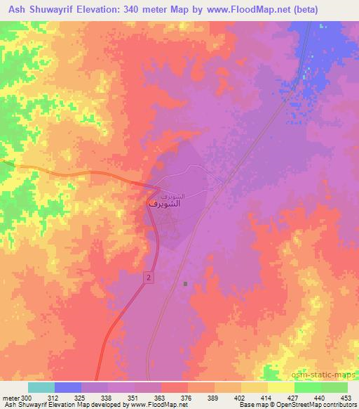 Ash Shuwayrif,Libya Elevation Map