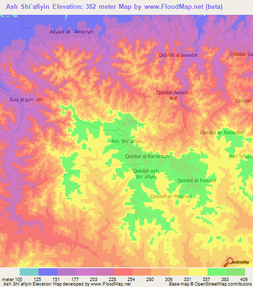 Ash Shi`afiyin,Libya Elevation Map