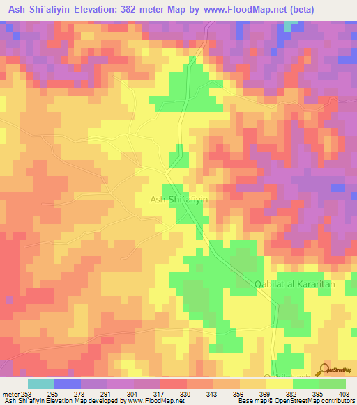 Ash Shi`afiyin,Libya Elevation Map