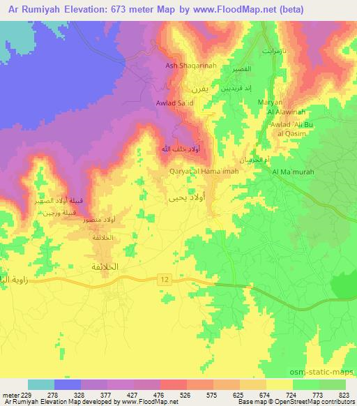 Ar Rumiyah,Libya Elevation Map