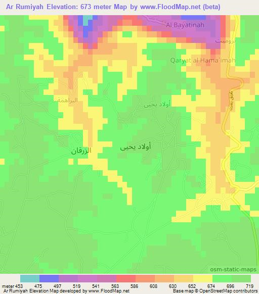 Ar Rumiyah,Libya Elevation Map