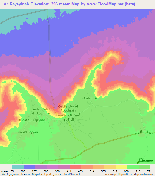 Ar Rayayinah,Libya Elevation Map